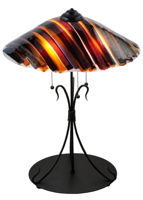 Meyda Tiffany - 144649 - Three Light Table Lamp - Metro Fusion - Amber/Smoke Irid/Purples/Clear/No Relief