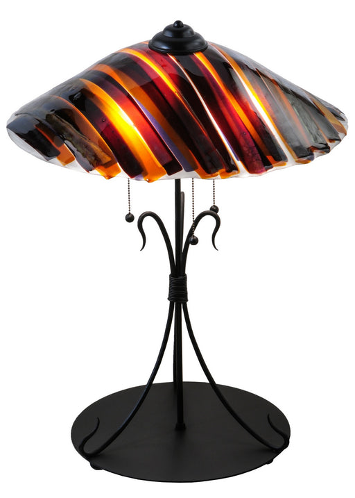 Meyda Tiffany - 144649 - Three Light Table Lamp - Metro Fusion - Amber/Smoke Irid/Purples/Clear/No Relief