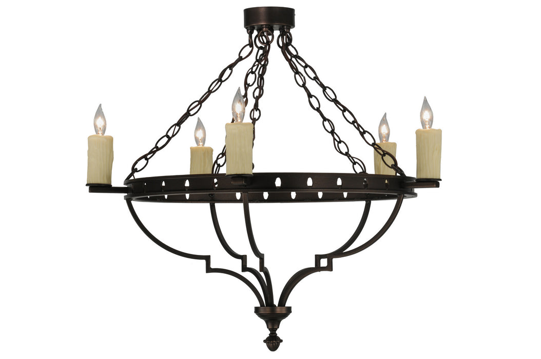 Meyda Tiffany - 144951 - Five Light Semi-Flushmount - Bottini - Mahogany Bronze