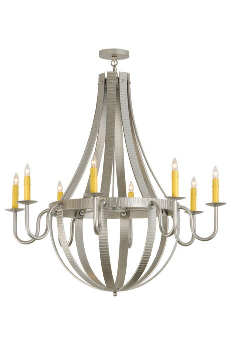 Meyda Tiffany - 145268 - Eight Light Chandelier - Barrel Stave - Nickel