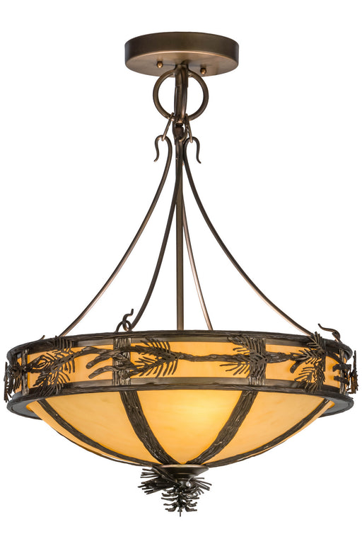 Meyda Tiffany - 146004 - Six Light Semi-Flushmount - Lone Pine - Antique Copper