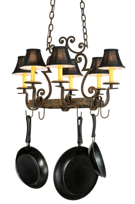 Meyda Tiffany - 146991 - Six Light Pot Rack - Elara - Custom