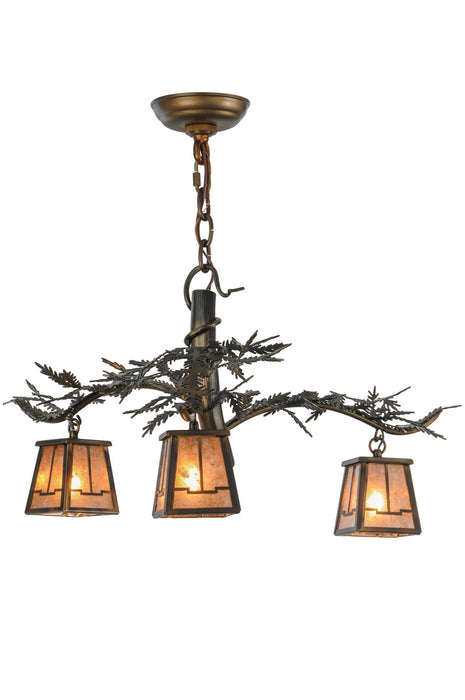 Meyda Tiffany - 147319 - Three Light Chandelier - Pine Branch - Antique Copper