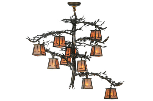 Meyda Tiffany - 147381 - Ten Light Chandelier - Pine Branch - Antique Copper,Burnished Copper