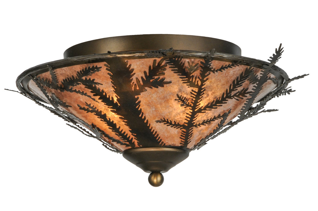 Meyda Tiffany - 147431 - Two Light Flushmount - Pine Branch - Antique Copper