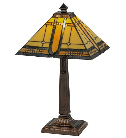 Meyda Tiffany - 147482 - One Light Table Lamp - Sierra Prairie Mission - Mahogany Bronze