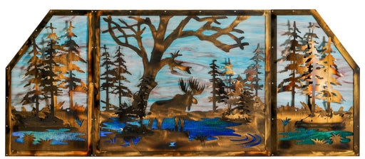 Meyda Tiffany - 147850 - Window - Moose At Lake - Antique Copper,Custom