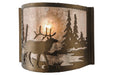 Meyda Tiffany - 148034 - One Light Wall Sconce - Elk At Lake - Antique Copper