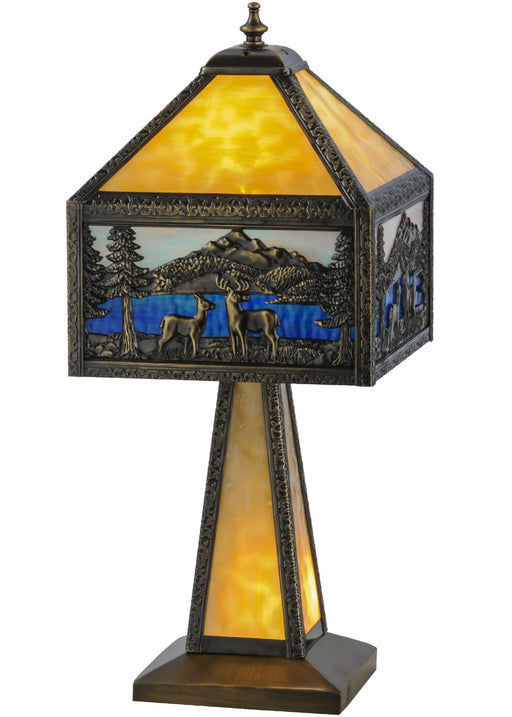 Meyda Tiffany - 148132 - Two Light Table Lamp - Deer Lodge - Craftsman Brown