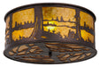 Meyda Tiffany - 148400 - Four Light Flushmount - Quiet Pond - Mahogany Bronze