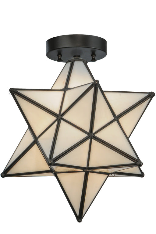 Meyda Tiffany - 148882 - One Light Flushmount - Moravian Star - Craftsman Brown