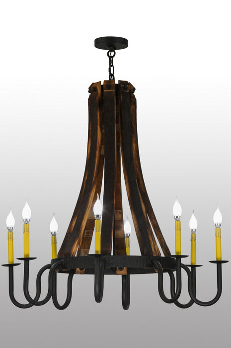 Meyda Tiffany - 149106 - Eight Light Chandelier - Barrel Stave - Natural Wood