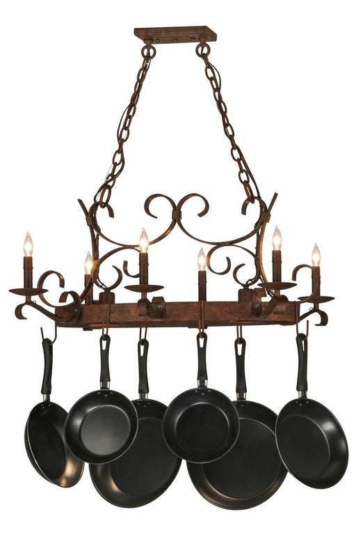 Meyda Tiffany - 149135 - Eight Light Pot Rack - Handforged - Custom