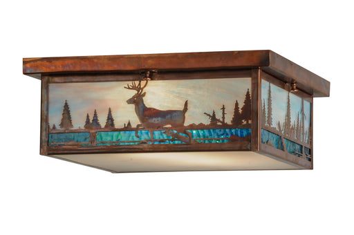 Meyda Tiffany - 149681 - Two Light Flushmount - Deer Creek - Vintage Copper