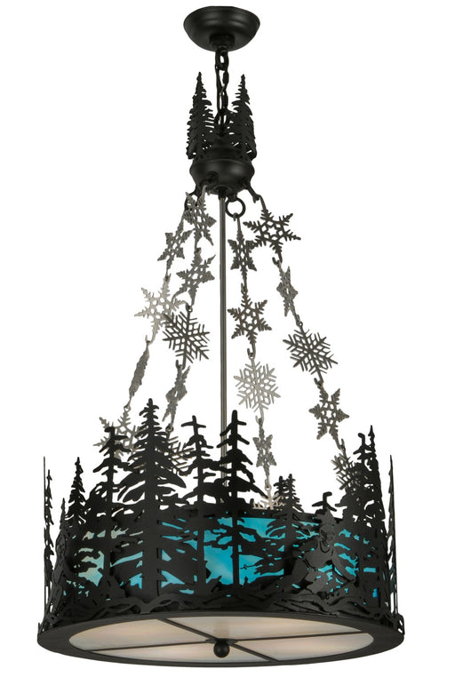 Meyda Tiffany - 150053 - Four Light Inverted Pendant - Alpine - Nickel