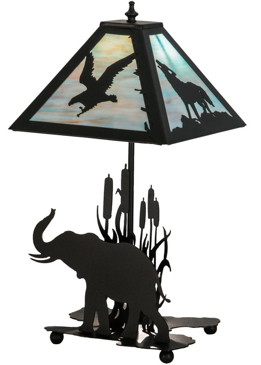 Meyda Tiffany - 150573 - Two Light Table Lamp - Wildlife On The Loose - Timeless Bronze