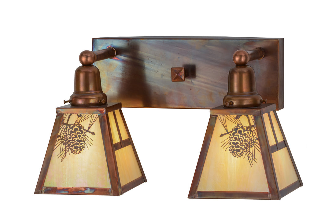 Meyda Tiffany - 150764 - Two Light Vanity - Winter Pine - Vintage Copper