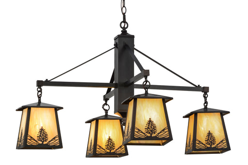 Meyda Tiffany - 150783 - Four Light Chandelier - Mountain Pine - Craftsman Brown