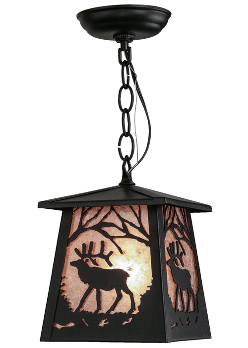 Meyda Tiffany - 150871 - One Light Mini Pendant - Elk At Dawn - Nickel