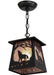 Meyda Tiffany - 150873 - One Light Mini Pendant - Wolf At Dawn - Charred Iron