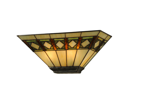 Meyda Tiffany - 150910 - Two Light Wall Sconce - Diamond Band Mission - Beige Green Da Avocado