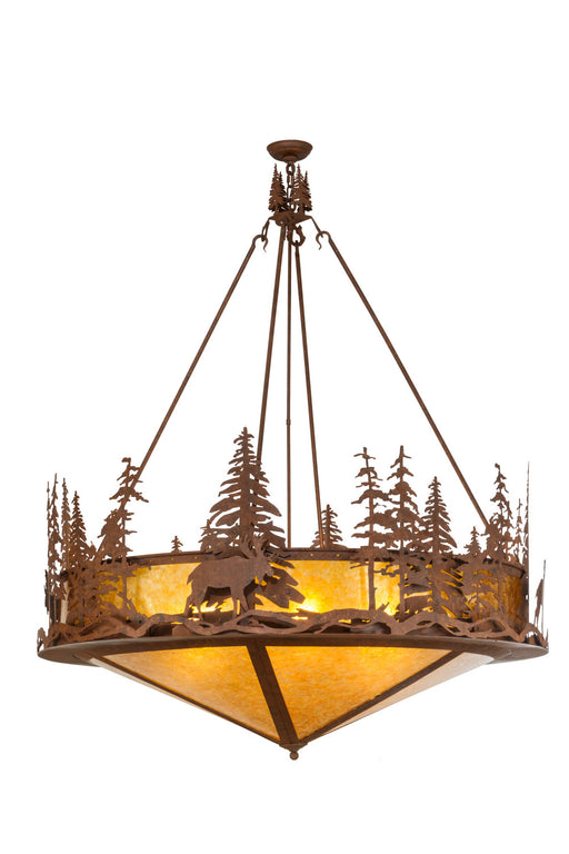 Meyda Tiffany - 151255 - Six Light Inverted Pendant - Moose At Dusk - Rust