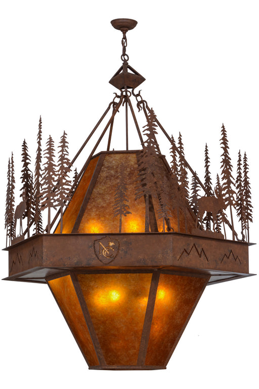 Meyda Tiffany - 151317 - Eight Light Pendant - Moose At Dusk - Rust