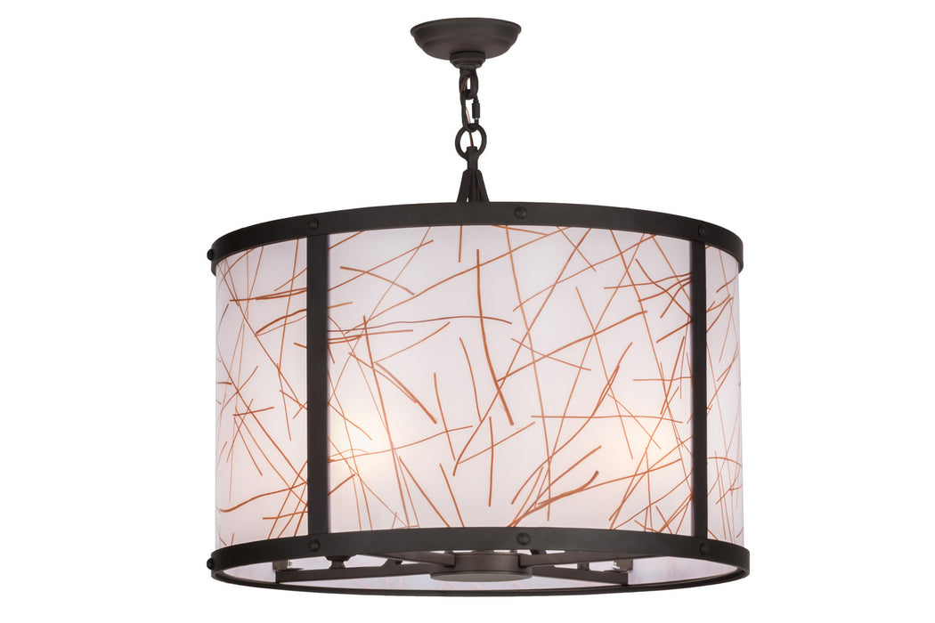 Meyda Tiffany - 151397 - Four Light Pendant - Cilindro - Oil Rubbed Bronze