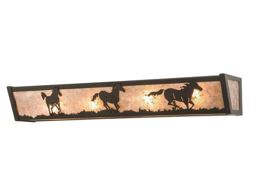 Meyda Tiffany - 151691 - Four Light Vanity - Running Horses - Timeless Bronze