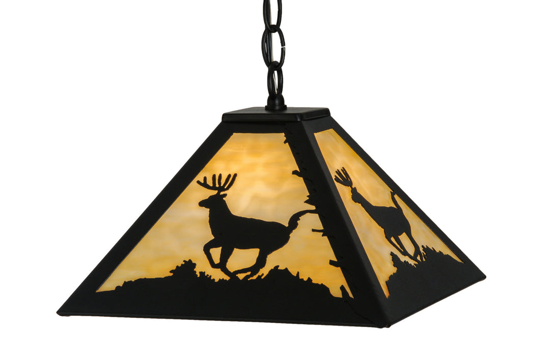 Meyda Tiffany - 151728 - One Light Pendant - Lone Deer - Oil Rubbed Bronze