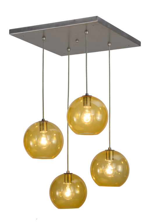 Meyda Tiffany - 151952 - Four Light Pendant - Bola - Brushed Nickel