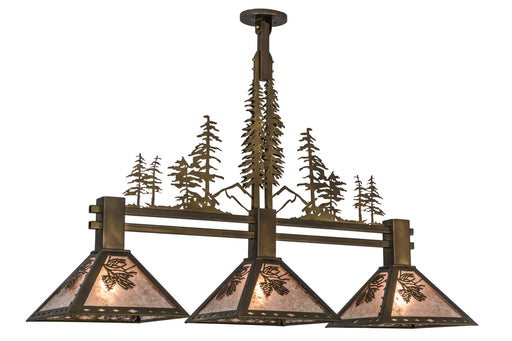 Meyda Tiffany - 152313 - Three Light Island Pendant - Winter Pine - Antique Copper