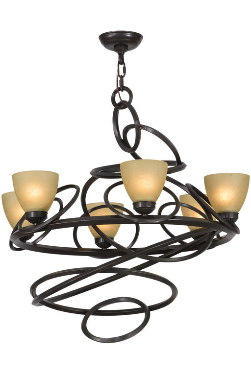 Meyda Tiffany - 152738 - Six Light Chandelier - Anneau - Timeless Bronze