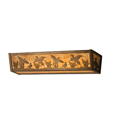 Meyda Tiffany - 15279 - Four Light Vanity - Ducks In Flight - Antique Copper