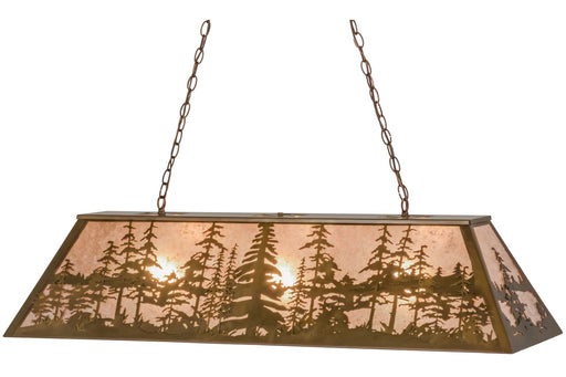 Meyda Tiffany - 160564 - Three Light Oblong Pendant - Tall Pines - Antique Copper