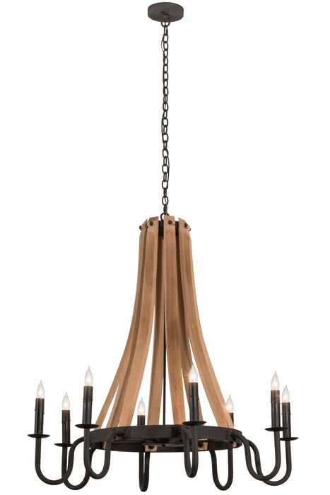 Meyda Tiffany - 160700 - Eight Light Chandelier - Barrel Stave - Natural Wood