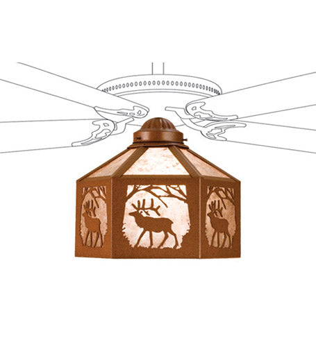 Meyda Tiffany - 22239 - One Light Fan Light Shade - Elk - Rust