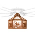 Meyda Tiffany - 22242 - One Light Fan Light Shade - Fly Fisherman - Rust