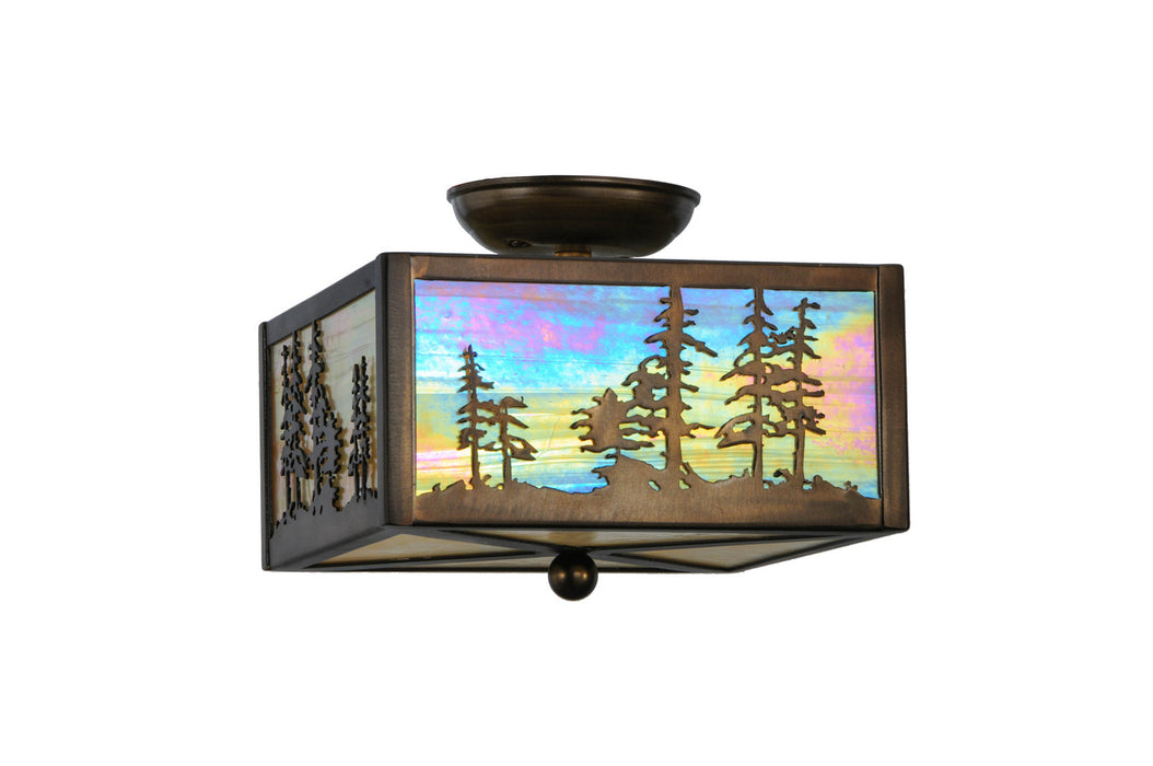 Meyda Tiffany - 22864 - Two Light Flushmount - Tall Pines - Antique Copper