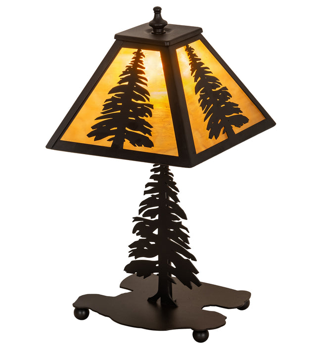 Meyda Tiffany - 31404 - One Light Table Lamp - Tall Pines - Timeless Bronze,Satin Brass