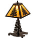 Meyda Tiffany - 31404 - One Light Table Lamp - Tall Pines - Timeless Bronze,Satin Brass
