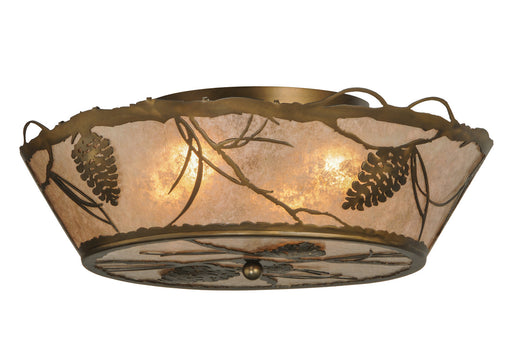 Meyda Tiffany - 31602 - Four Light Flushmount - Whispering Pines - Antique Copper