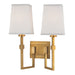 Hudson Valley - 1362-AGB - Two Light Wall Sconce - Fletcher - Aged Brass