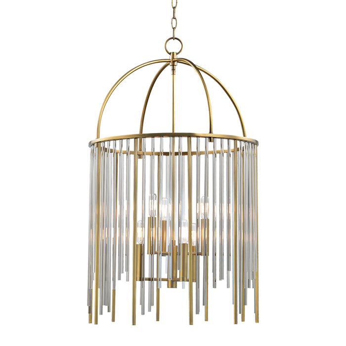 Hudson Valley - 2520-AGB - Six Light Pendant - Lewis - Aged Brass
