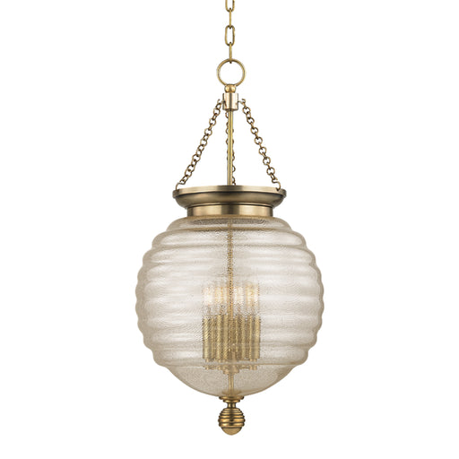 Hudson Valley - 3214-AGB - Four Light Pendant - Coolidge - Aged Brass