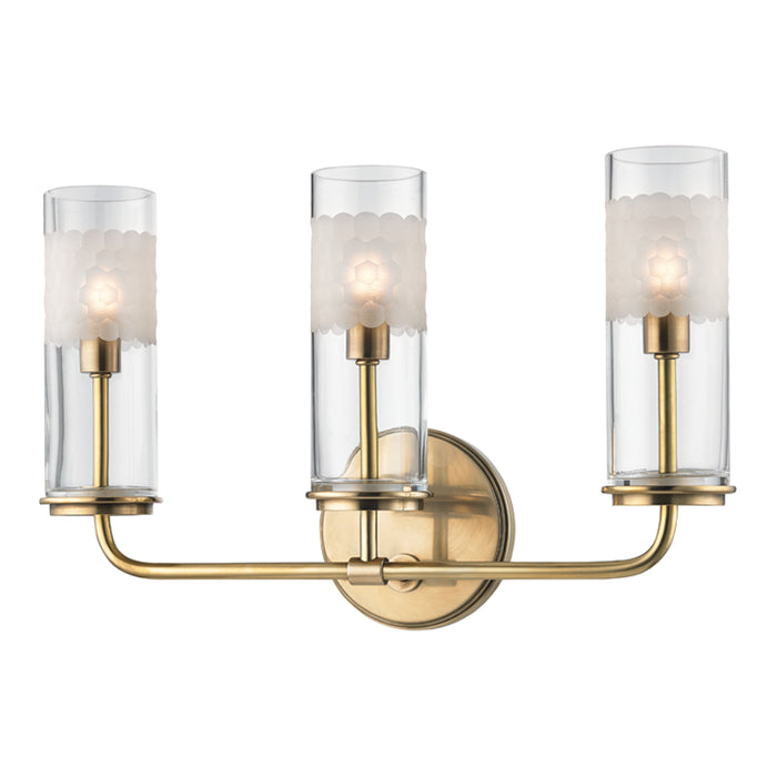Hudson Valley - 3903-AGB - Three Light Wall Sconce - Wentworth - Aged Brass