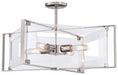 George Kovacs - P1403-613 - Four Light Semi Flush (Convertible To Pendant) - Crystal Clear - Polished Nickel