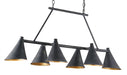 Currey and Company - 9841 - Six Light Chandelier - Culpepper - French Black/Gold Leaf