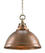 Currey and Company - 9857 - One Light Pendant - Admiral - Copper/Antique Brass