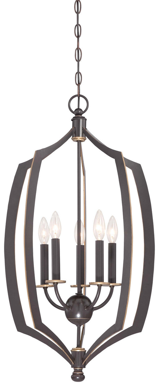Minka-Lavery - 4373-579 - Five Light Pendant - Middletown - Downton Bronze With Gold Highlights